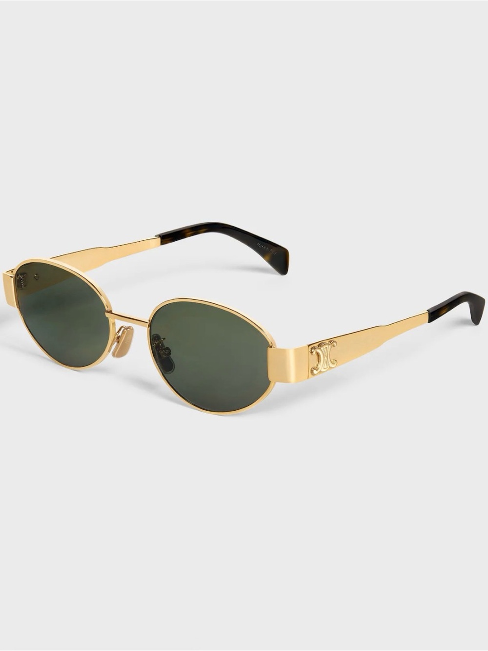CELINE TRIOMPHE METAL 01 SUNGLASSES IN GOLD / GREEN ✨